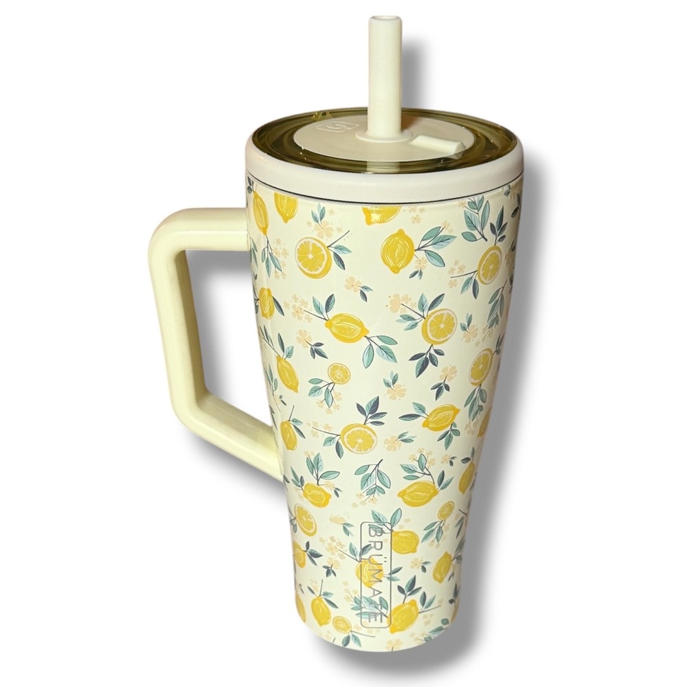 BrüMate Era Tumbler 40oz Yellow Limited Lemoncello Print Insulated Travel Mug